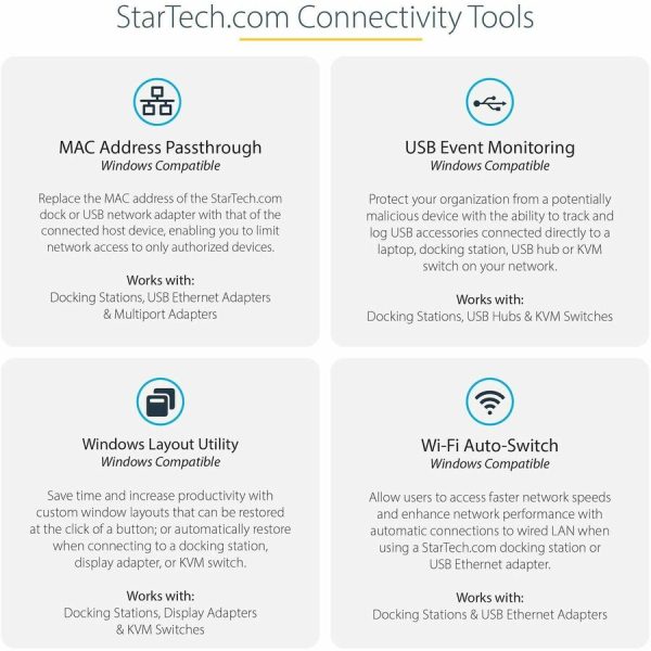 StarTech.com USB-C Triple Monitor Docking Station - Triple 4K HDMI/DP USB-C Dock - 5x USB Hub - GbE - 100W PD - Universal / Multi Monitor - Image 7