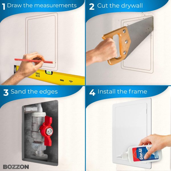 Access Panel for Drywall   12 x 16 inch   Wall Hole Cover   Access Door   Plumbing Access Panel for Drywall   Heavy Durable Plastic White - Image 3