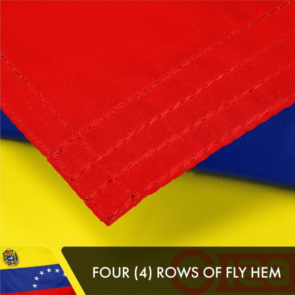 G128 10 Pack: Venezuela 7 Stars Venezuelan Flag | 4x6 Ft | Double ToughWeave Series Double Sided Embroidered 210D Polyester | Country Flag, Embroidered Design, Brass Grommets, Heavy Duty, 2-ply - Image 5