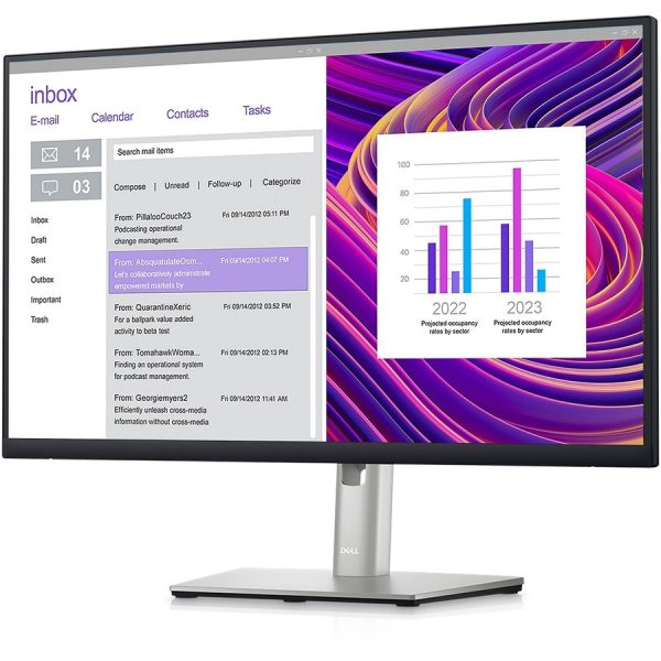 Dell P2423D 24" Class QHD LCD Monitor - 16:9 - Black, Silver - Image 3