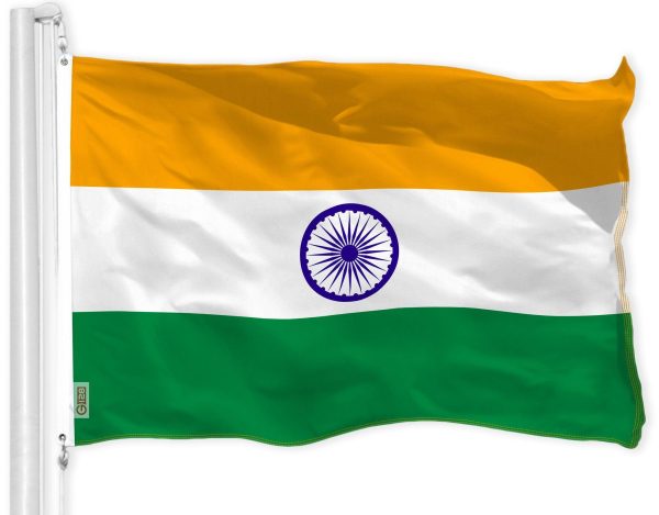 G128 Combo Pack: USA American Flag 3x5 Ft 150D Printed Stars & India Flag 3x5 Ft 150D Printed - Image 2
