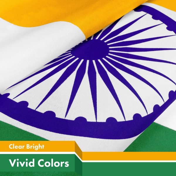 G128 Combo Pack: USA American Flag 3x5 Ft 150D Printed Stars & India Flag 3x5 Ft 150D Printed - Image 4