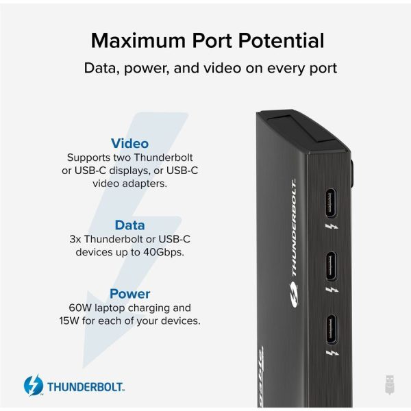 Plugable Thunderbolt 4 Hub, 4-in-1 Pure USB-C Design, Includes USB-C to 4K HDMI Adapter, Laptop Charging - Image 3