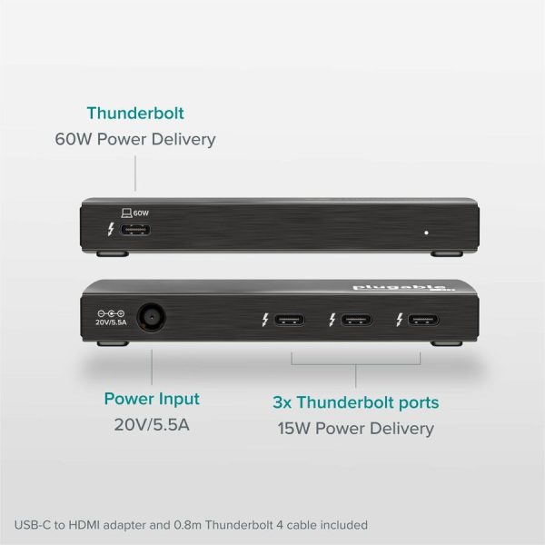 Plugable Thunderbolt 4 Hub, 4-in-1 Pure USB-C Design, Includes USB-C to 4K HDMI Adapter, Laptop Charging - Image 8