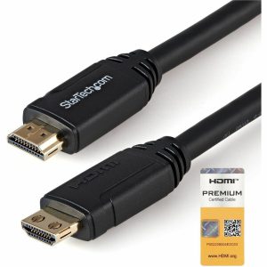 StarTech.com 9.8ft (3m) HDMI 2.0 Cable, 4K 60Hz Premium Certified High Speed HDMI Cable w/Ethernet, UHD HDMI Cord, M/M Gripping Connectors