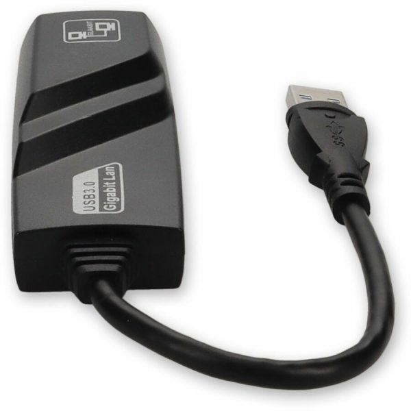 AddOn Lenovo 4X90E51405 Compatible USB 3.0 (A) Male to RJ-45 Female Black Adapter - Image 4
