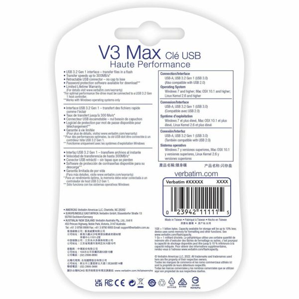 Verbatim 64GB Store 'n' Go V3 Max USB 3.0 Flash Drive - Blue - Image 4