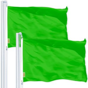 Solid Lime Green Color Flag 3x5 Ft 2-Pack Printed 150D Polyester By G128