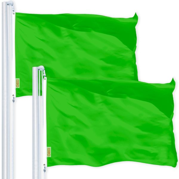 Solid Lime Green Color Flag 3x5 Ft 2-Pack Printed 150D Polyester By G128