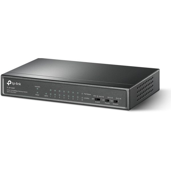 TP-Link TL-SF1009P - 9-Port 10/100Mbps Desktop Switch with 8-Port PoE+ - Image 2