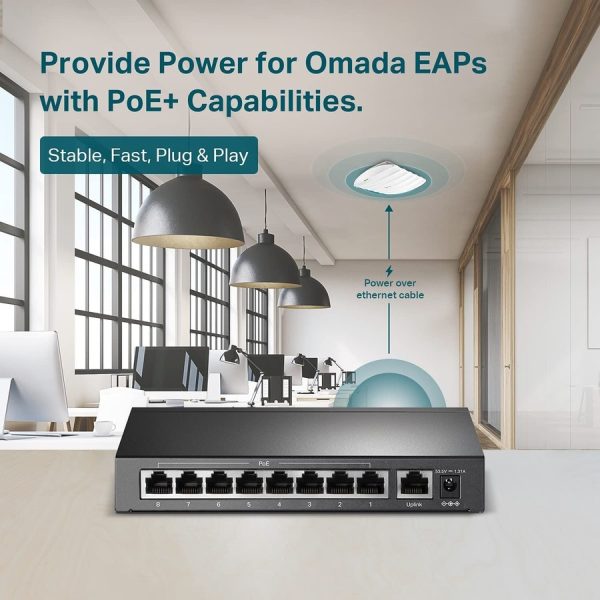 TP-Link TL-SF1009P - 9-Port 10/100Mbps Desktop Switch with 8-Port PoE+ - Image 6