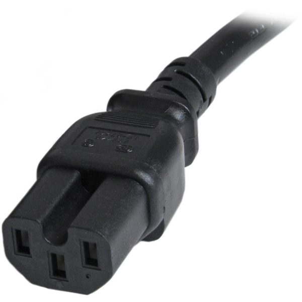 StarTech.com 6ft (1.8m) Heavy Duty Extension Cord, IEC C14 to IEC C15 Black Extension Cord, 15A 250V, 14AWG, Heavy Gauge Power Cable - Image 4