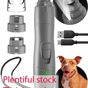 Dog Nail Grinder with LED Light Rechargeable Dog Nail Grinder for Large Dogs Medium & Small Dogs Professional Pet Nail Grinder for Dogs Quiet Soft Puppy Grooming Cat Nail Grinder Dog Nail Trimmer