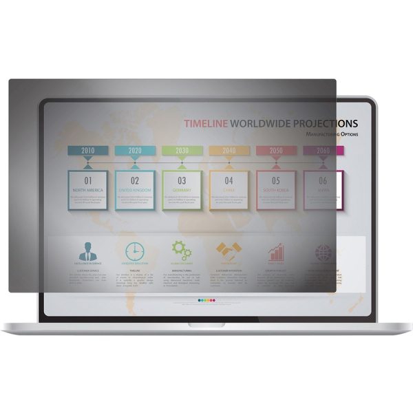Rocstor PrivacyView™ Premium Privacy Filter for 15.6 Widescreen Notebook - For 15.6" Laptop - 16:9 Aspect Ratio - Glossy / Matte - Unframed - TAA Compliant - Black