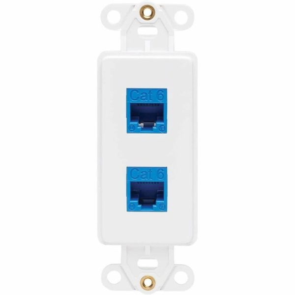 Eaton Tripp Lite Series Center Plate Insert, Decora Style - Vertical, 2 Ports, TAA - Image 2
