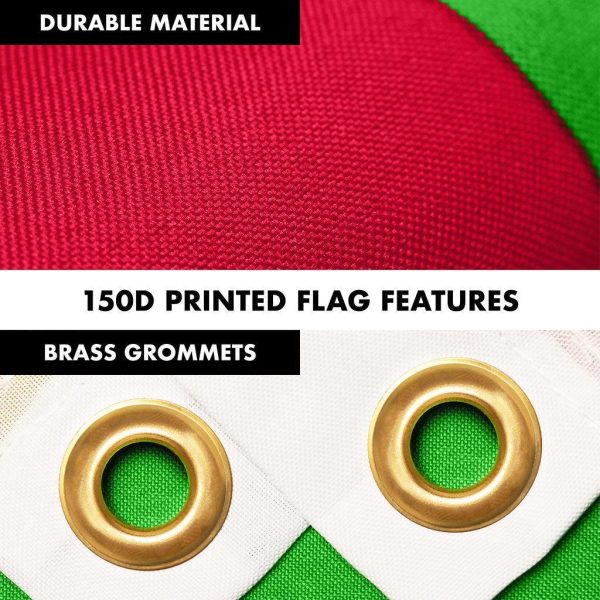 G128 Combo Pack: 6 Ft Tangle Free Spinning Flagpole (White) & Myanmar Flag 3x5 Ft Printed 150D Polyester, Brass Grommets (Flag Included) Aluminum Flag Pole - Image 4