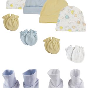 Boys Baby Caps, Booties And Mittens (pack Of 10) Nc_0262
