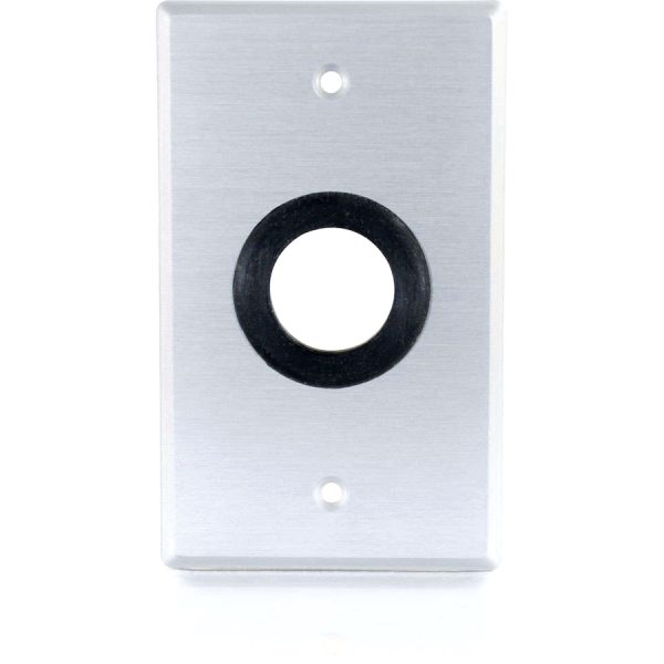 C2G 1in Grommet Cable Pass Through Single Gang Wall Plate - Brushed Aluminum - Image 2