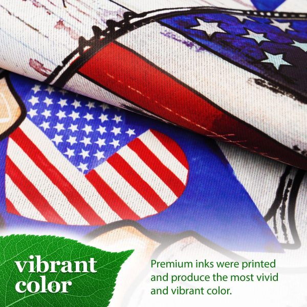 G128 Garden Flag Welcome Patriotic Gnome with Star | 12x18 Inch | Printed Blockout Polyester - Patriotic Decoration - Image 6