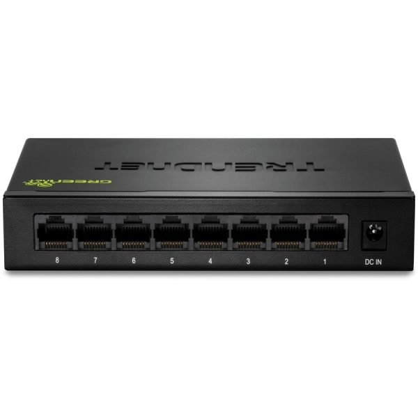 TRENDnet 8-Port Gigabit GREENnet Switch, Ethernet Network Switch, TEG-S82G, 8 x 10-100-1000 Mbps Gigabit Ethernet Ports, Ethernet Splitter, 16 Gbps, Metal, Lifetime Protection, Black - Image 4