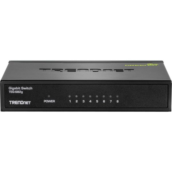 TRENDnet 8-Port Gigabit GREENnet Switch, Ethernet Network Switch, TEG-S82G, 8 x 10-100-1000 Mbps Gigabit Ethernet Ports, Ethernet Splitter, 16 Gbps, Metal, Lifetime Protection, Black - Image 8