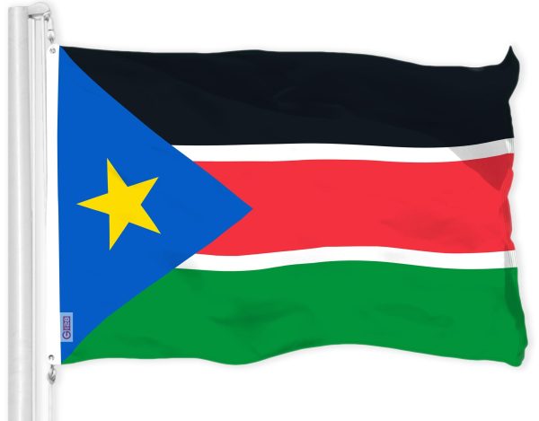 G128 Combo Pack: American USA Flag 3x5 Ft & South Sudan South Sudanese Flag 3x5 Ft | Both LiteWeave Pro Series Printed 150D Polyester, Brass Grommets - Image 2