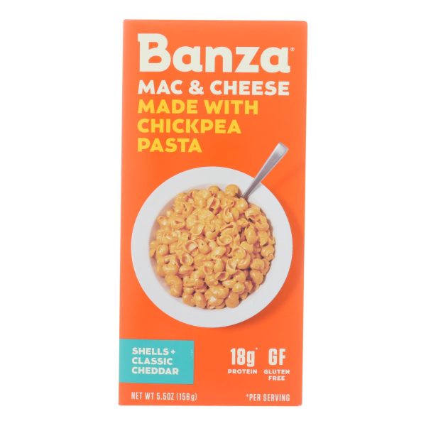 Banza - Chickpea Pasta Mac and Cheese - Shells and Classic Cheddar - Case of 6 - 5.5 oz. - Image 2