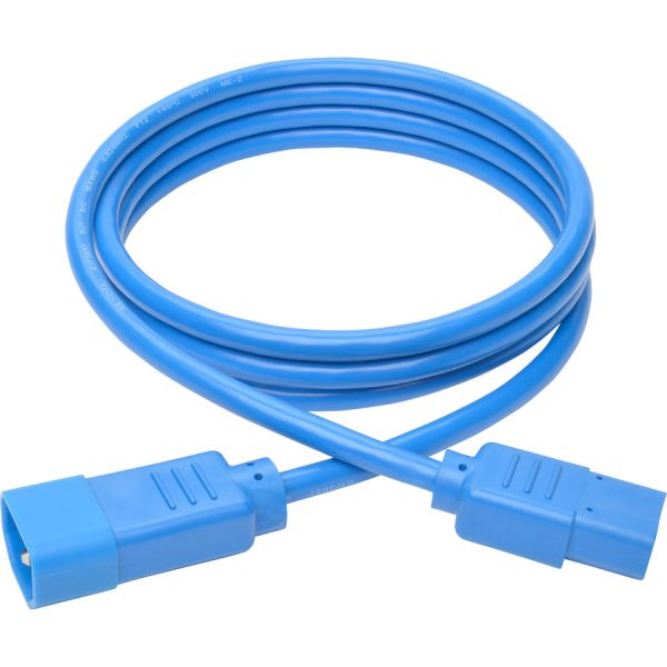 Eaton Tripp Lite Series PDU Power Cord, C13 to C14 - 10A, 250V, 18 AWG, 6 ft. (1.83 m), Blue - Image 2