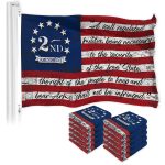 G128 10 Pack: 2nd Amendment American Flag | 3x5 Ft | LiteWeave Pro Series Printed 150D Poly | Historical Flag, Indoor/Outdoor, Vibrant Colors, Brass Grommets, Thicker and More Durable Than 100D 75D