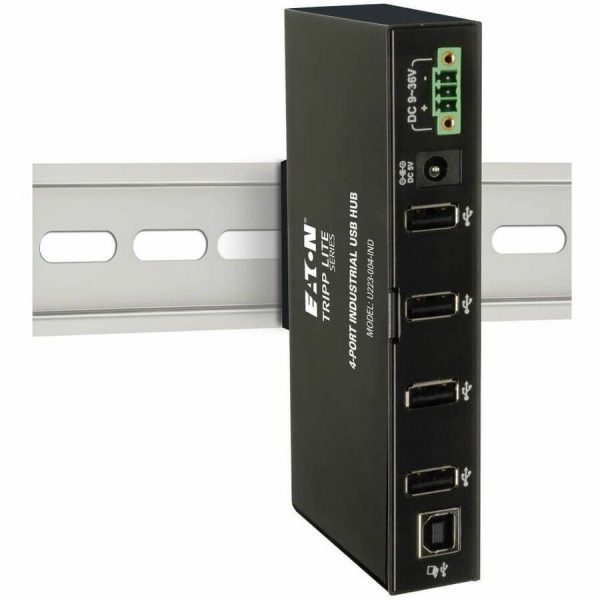 Eaton Tripp Lite Series 4-Port Industrial-Grade USB 2.0 Hub - 15 kV ESD Immunity, Metal Housing, Mountable - Image 3
