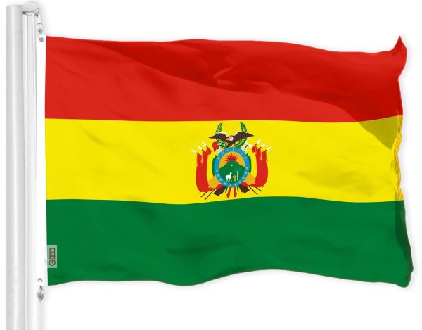 G128 Bolivia Flag | 3x5 Ft | LiteWeave Pro Series Printed 150D Polyester | Country Flag, Indoor/Outdoor, Vibrant Colors, Brass Grommets, Thicker and More Durable Than 100D 75D Polyester