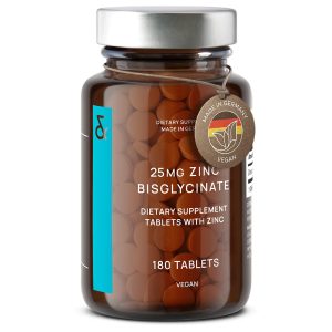 ® Zinc Bisglycinate 25mg   180 Tablets (6 Months Supply)   Natural Chelated Zinc Supplement   Vegan Zinc Glycinate for Immune & Skin Support