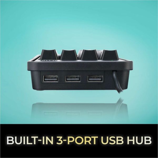 Adesso 19-Key Mechanical Keypad with 3-Port USB Hub - Image 4