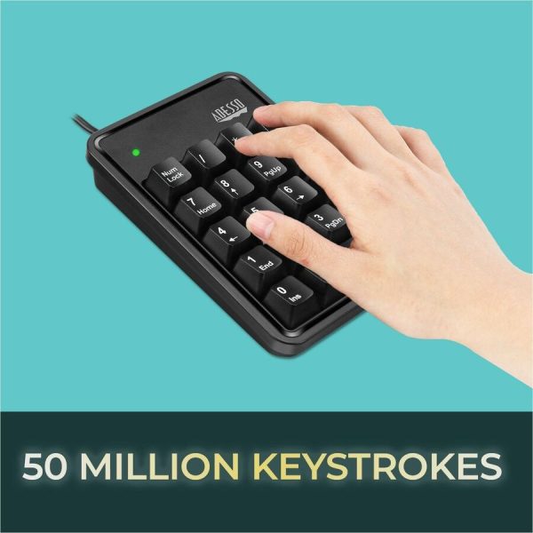 Adesso 19-Key Mechanical Keypad with 3-Port USB Hub - Image 5
