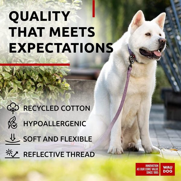 WAUDOG Reflective Cotton Dog Collar Eco Friendly Alt to Nylon Collar for Small Medium and Large Dogs   Pet Collar with QR ID Tag   Puppy Collar for Large Breed Dogs   Adjustable Male Female Dog Collar - Image 4