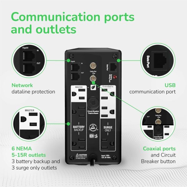 APC Back-UPS Pro, 700VA/420W, Tower, 120V, 6x NEMA 5-15R outlets, AVR, LCD, User Replaceable Battery - Image 4