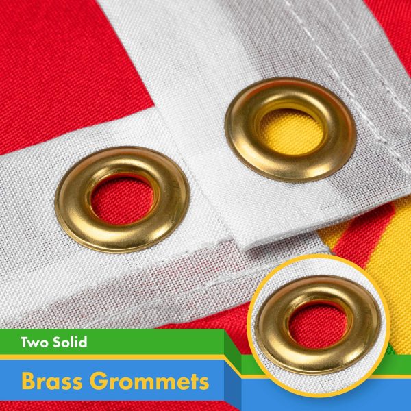 G128 5 Pack: Eritrea (Eritrean) Flag | 3x5 feet | Printed 150D Indoor/Outdoor, Vibrant Colors, Brass Grommets, Quality Polyester, Much Thicker More Durable Than 100D 75D Polyester - Image 2