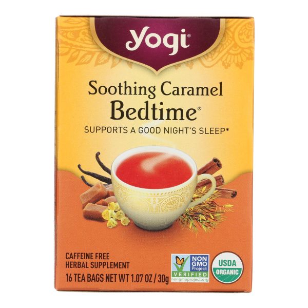 Yogi Bedtime Herbal Tea Caffeine Free Soothing Caramel - 16 Tea Bags - Case of 6 - Image 3