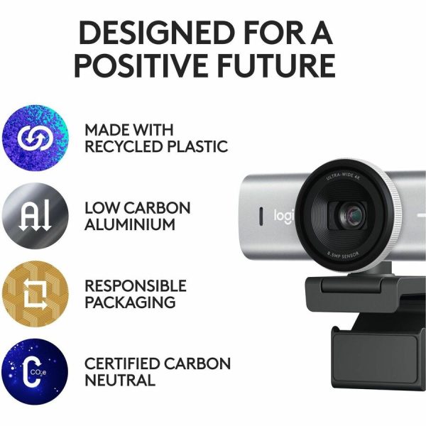 Logitech MX Brio Ultra HD 4K Collaboration and Streaming Webcam, 1080p at 60 FPS, Dual Noise Reducing Mics, Show Mode, USB-C, Webcam Cover, Works with Microsoft Teams, Zoom, Google Meet, Pale Gray - Image 10