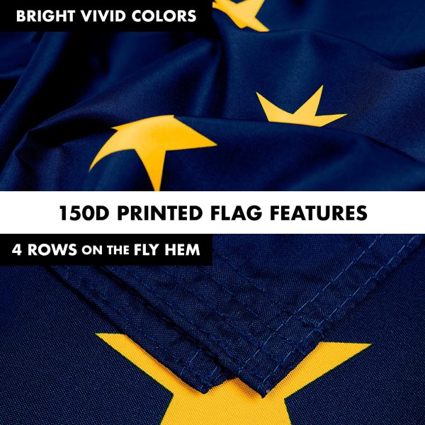 G128 Combo Pack: 6 Feet Tangle Free Spinning Flagpole (Black) Alaska AK State Flag 3x5 ft Printed 150D Brass Grommets (Flag Included) Aluminum Flag Pole - Image 5