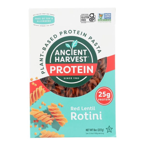 Ancient Harvest Pasta - Supergrain - Red Lentil and Quinoa Rotelle - Gluten Free - 8 oz - case of 6 - Image 2