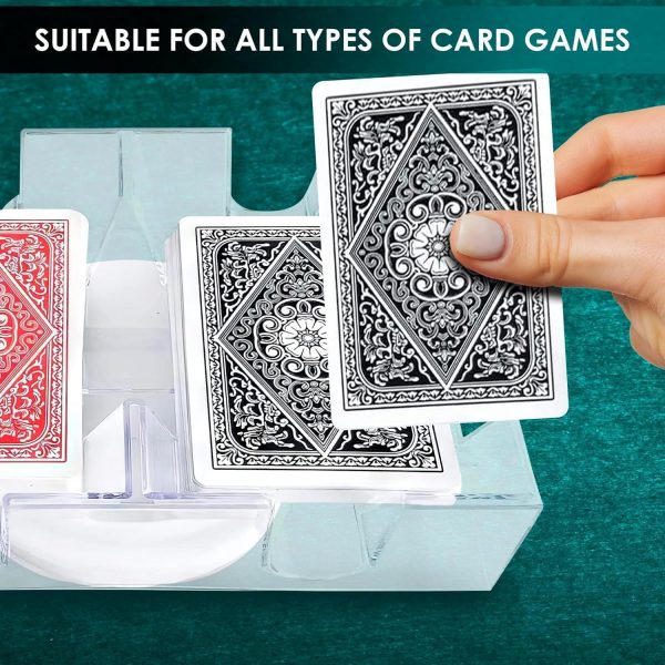 Card Holders for Playing Cards   360° Dual Deck Revolving Card Holder Stand Phase 10 Card Game Holder Uno Card Game Plastic Tray   Clear Card Holder for Poker Tables Playing Card Holders for Adults - Image 9