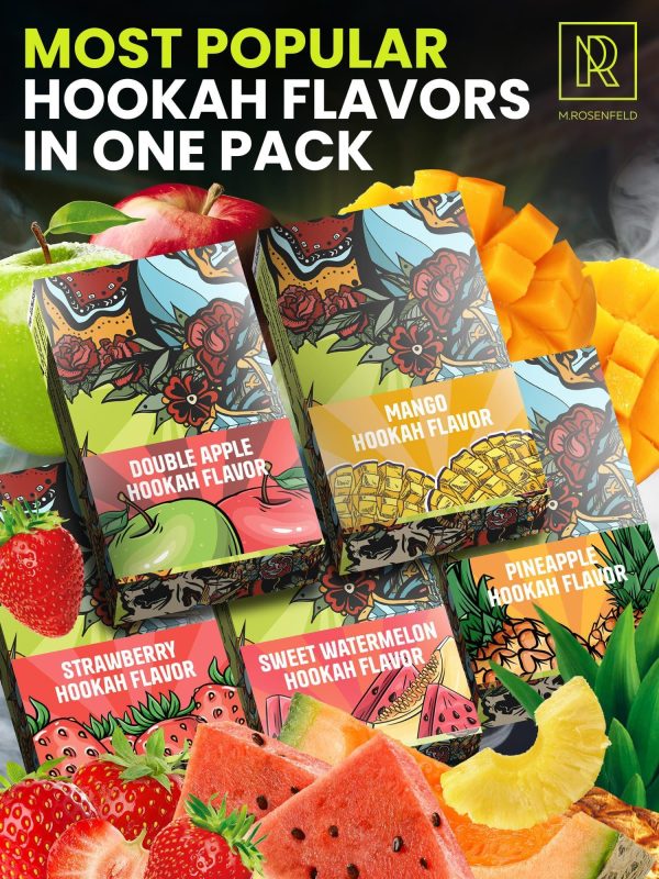 Pleasure Hookah Flavors Set   5 x 50g non tobacco hookah flavor for your Hookah Bowl (Sweet watermelon   Double apple   Mango   Pineapple   Strawberry) Hookah Bundle Pack of 5   Try these Tobacco Free Shisha - Image 2