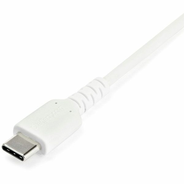 StarTech.com 2m USB A to USB C Charging Cable - Durable Fast Charge & Sync USB 2.0 to USB Type C Data Cord - Aramid Fiber M/M 3A White - Image 3