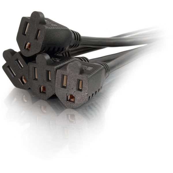 C2G 18in 1-to-4 Power Cord Splitter - 16 AWG - NEMA 5-15 to NEMA 5-15R - Image 3