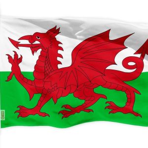 G128 Wales Welsh Flag | 3x5 Ft | Printed 150D Polyester - Indoor/Outdoor, Vibrant Colors, Brass Grommets, Quality Polyester, Much Thicker More Durable Than 100D 75D Polyester