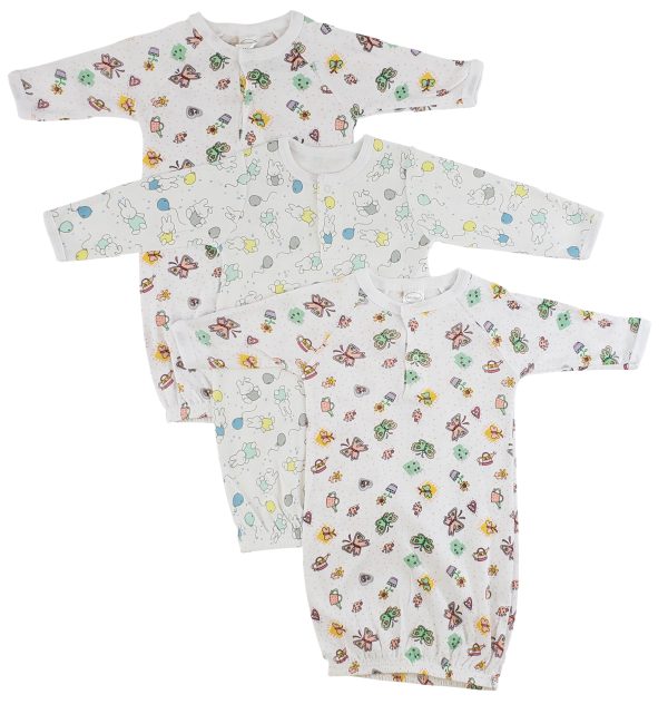 Girls Print Infant Gowns - 3 Pack Cs_0091
