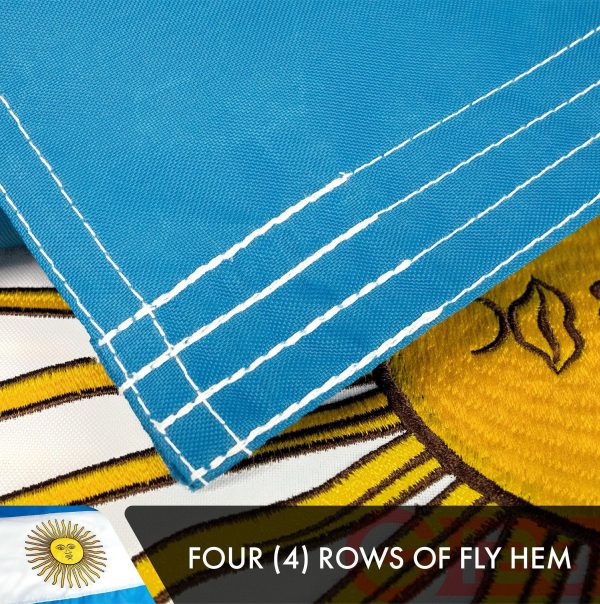 Argentina Argentianian Flag 3x5 Ft 10-Pack Double-sided Embroidered Polyester By G128 - Image 5