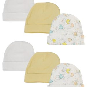 Baby Boy, Baby Girl, Unisex Infant Caps (pack Of 6) Nc_0277