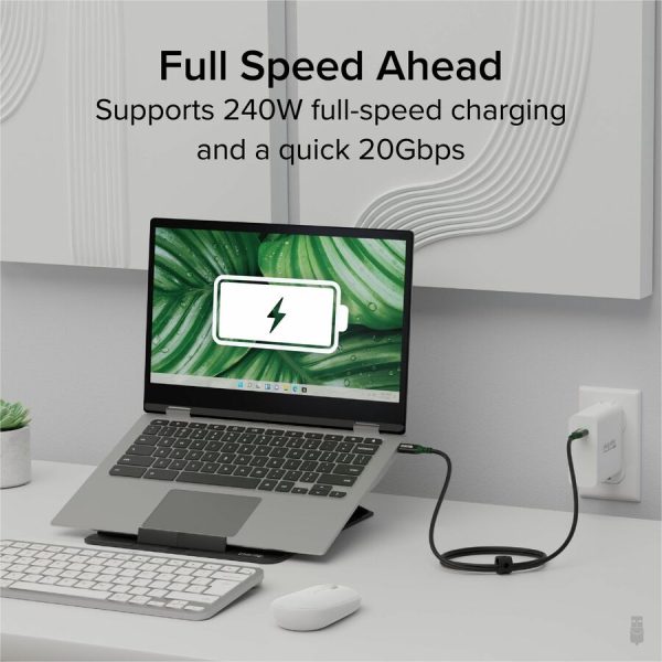Plugable USB C to USB C Cable, 240W USB C Charging Cable 20Gbps, 4K 120Hz, 8K 60Hz - Image 3